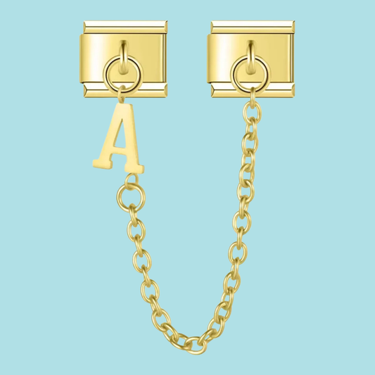 Silver & Gold Letter Charm Collection — 9mm Italian Bracelet