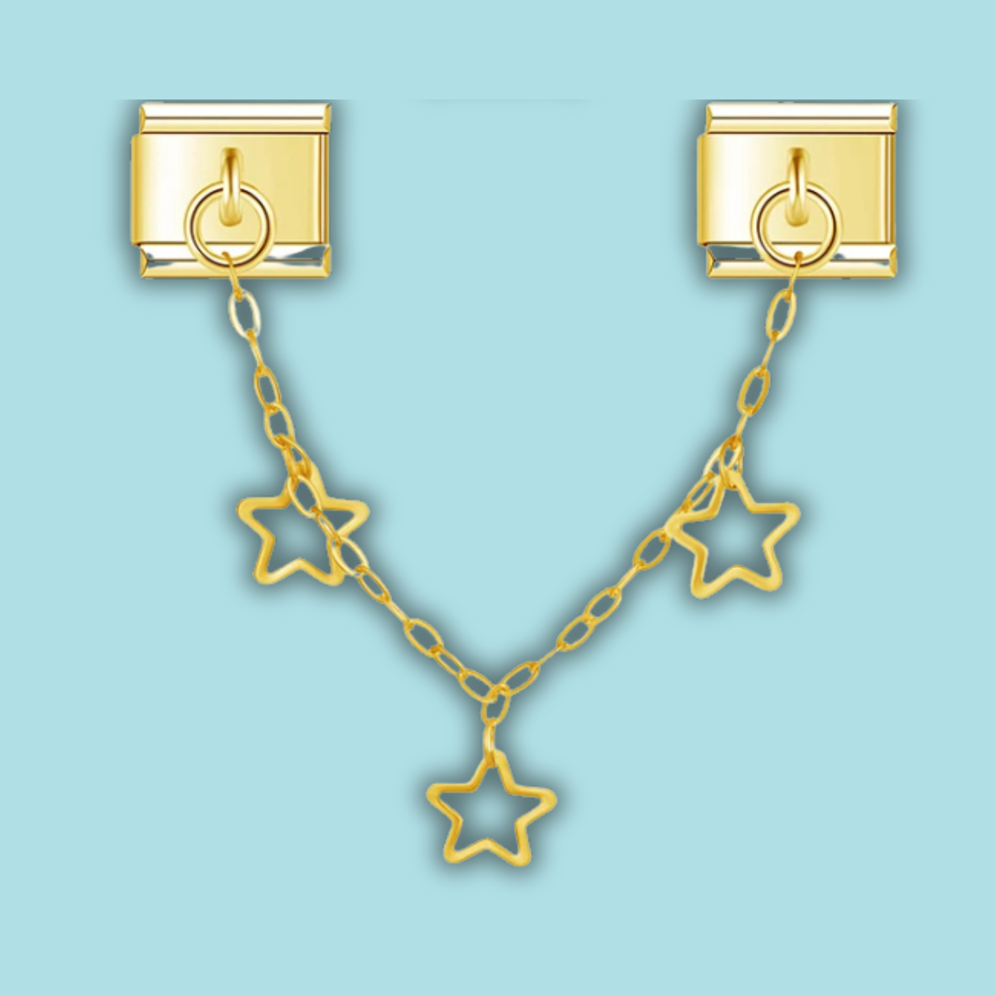 Heart & Star Chain Charm Collection — 9mm Italian Bracelet
