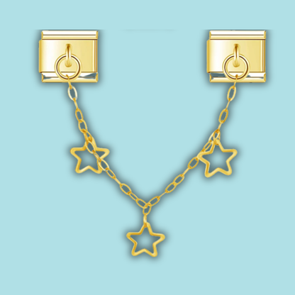 Heart & Star Chain Charm Collection — 9mm Italian Bracelet
