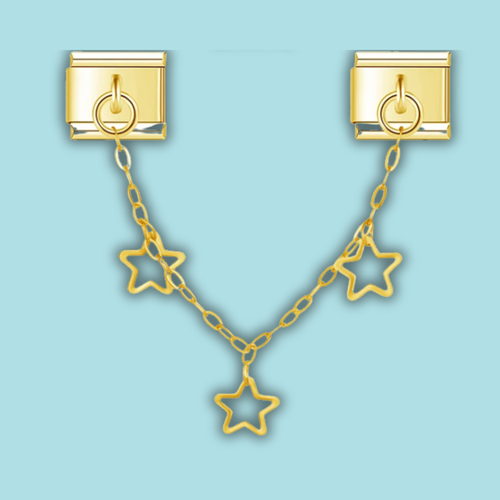 Heart & Star Chain Charm Collection — 9mm Italian Bracelet