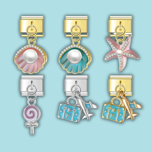 Summer Travel Charm Collection — 9mm Italian Bracelet