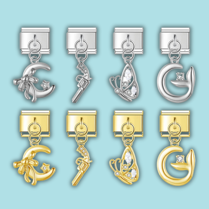 Sweet Moon Charm Collection — 9mm Italian Bracelet