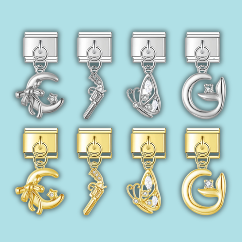 Sweet Moon Charm Collection — 9mm Italian Bracelet