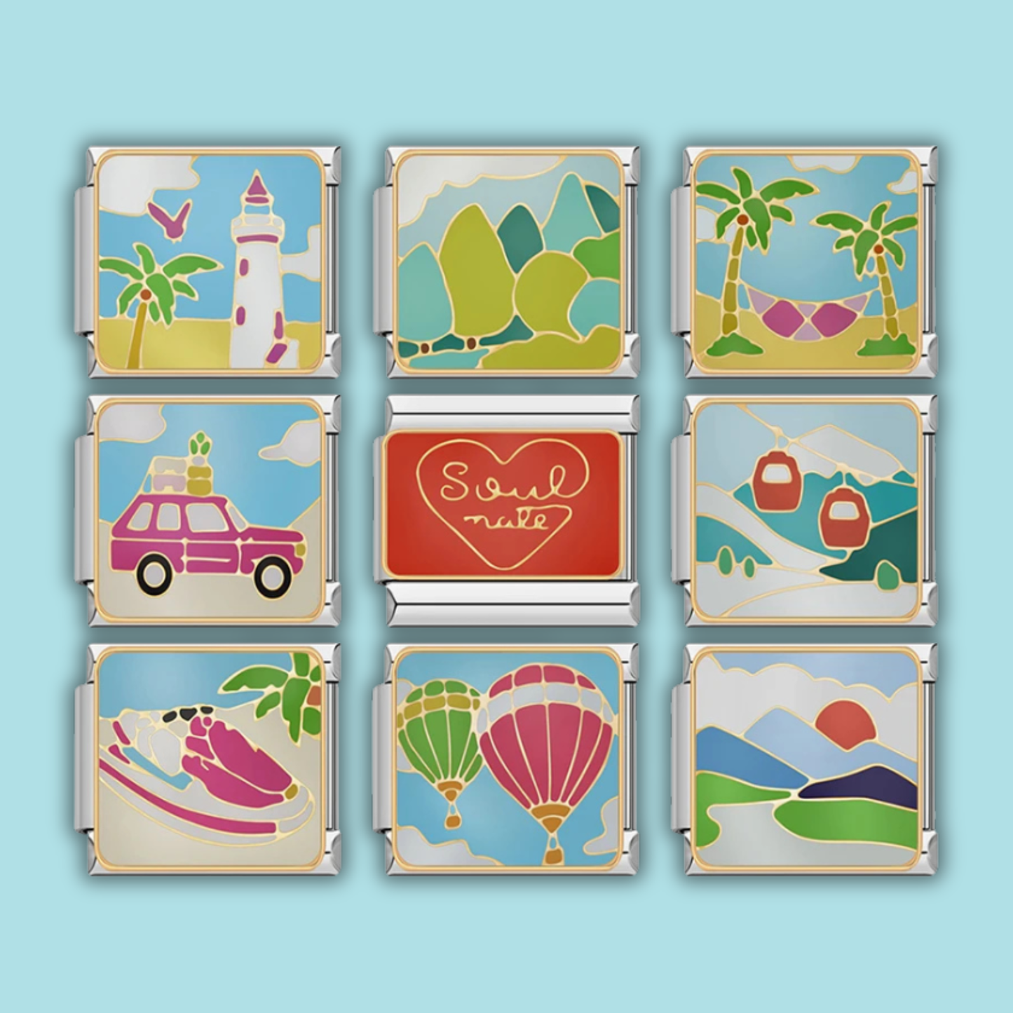 Travel Adventure Charm Collection — 9mm Italian Bracelet