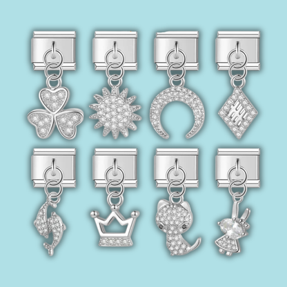 Whimsical CZ Charm Collection — 9mm Italian Bracelet