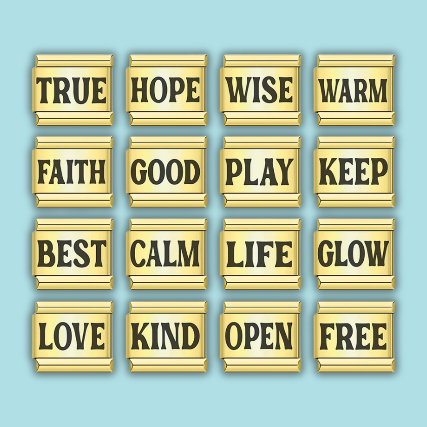Positive Words Charm Collection — 9mm Italian Bracelet