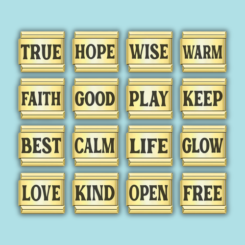 Positive Words Charm Collection — 9mm Italian Bracelet