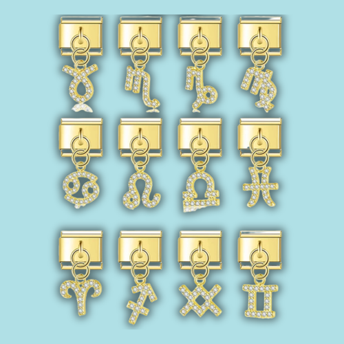 Zodiac Dangle Charm — 9mm Italian Bracelet
