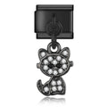 Pendentif Chat Noir et Pierres Blanches