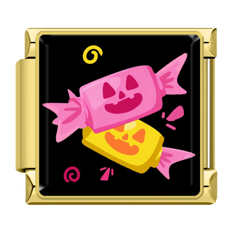 Charm Bonbons Roses et Jaunes — Doré | Lymette