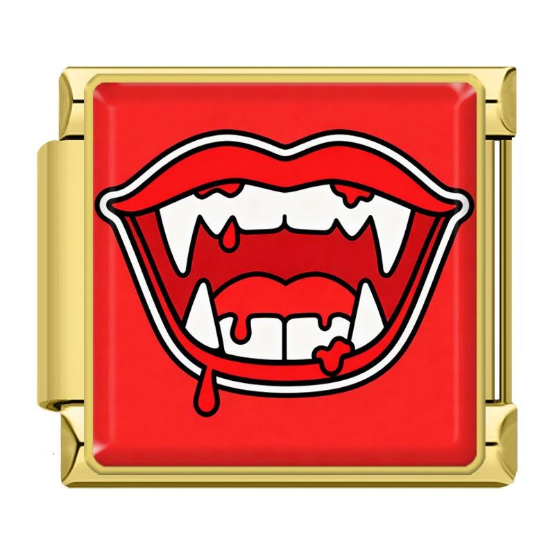 Charm Bouche de Vampire aux Crocs Blancs — Doré | Lymette