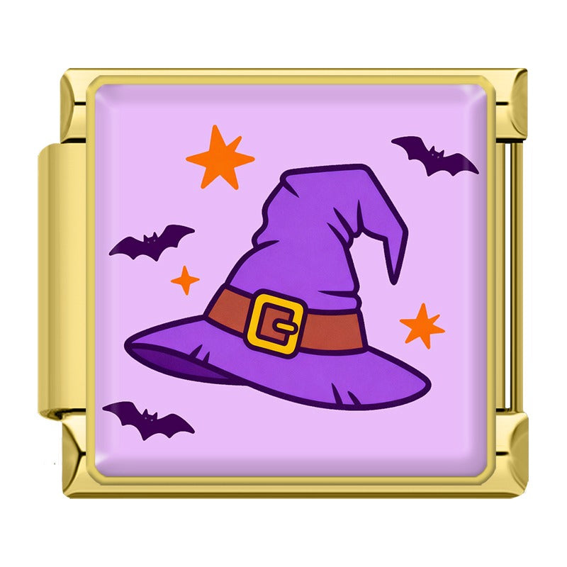 Charm Chapeau de Sorcière sur Fond Lavande — Doré | Lymette