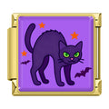 Charm Chat Noir sur Fond Lavande — Doré | Lymette