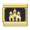 Charm Château Hanté Doré sur Fond Noir | Lymette