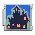 Charm Château Hanté Noir Cartoon — Argenté | Lymette