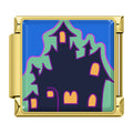 Charm Château Hanté Noir Cartoon — Doré | Lymette