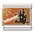 Charm Château Hanté Noir sur Orange | Lymette