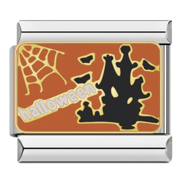 Charm Château Hanté Noir sur Orange | Lymette