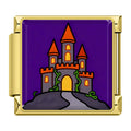 Charm Château Hanté sur Fond Violet — Doré | Lymette