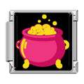 Charm Chaudron Rose à Potion Jaune — Argenté | Lymette