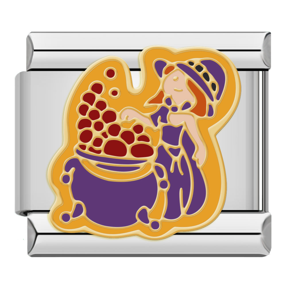 Charm Chaudron Violet et Sorcière | Lymette