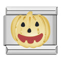 Charm Citrouille Dorée Souriante en Relief | Lymette