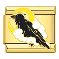 Charm Corbeau Noir et Lune Jaune | Lymette