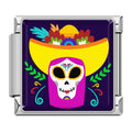 Charm Crâne au Sombrero Jaune — Argenté | Lymette