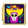 Charm Crâne au Sombrero Jaune — Doré | Lymette