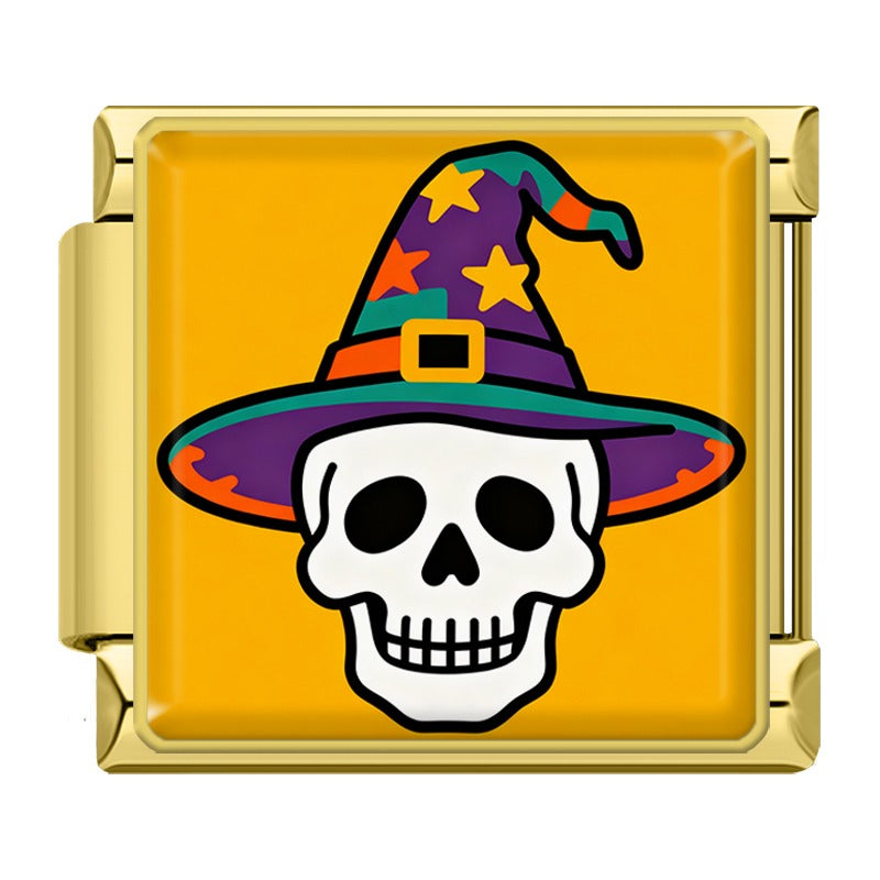 Charm Crâne et Chapeau de Sorcière — Doré | Lymette