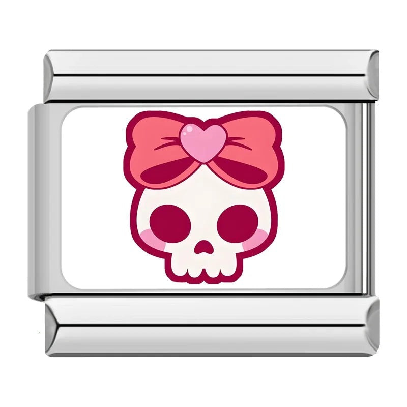 Charm Crâne Rose et Grand Ruban | Lymette
