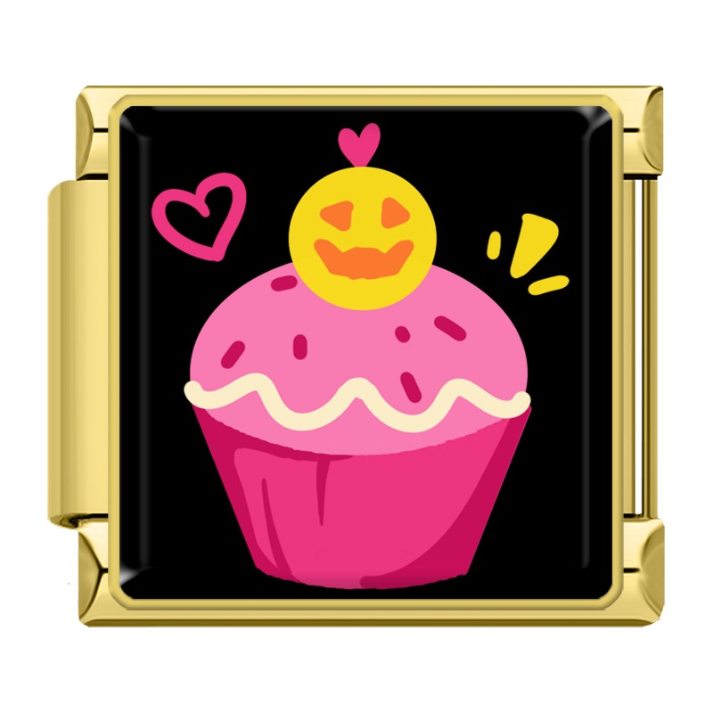 Charm Cupcake Rose et Citrouille — Doré | Lymette
