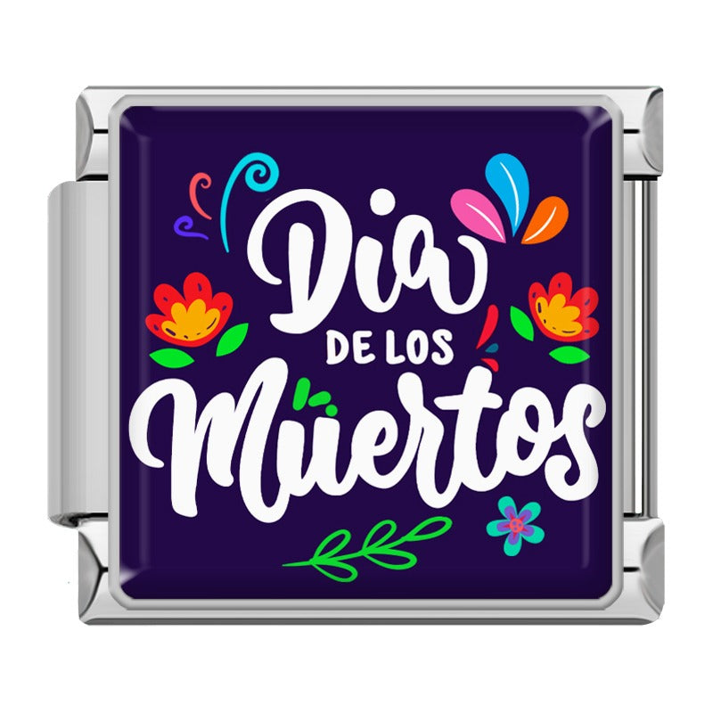 Charm Día de los Muertos et Fleurs — Argenté | Lymette