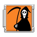 Charm Faucheuse sur Fond Orange — Argenté | Lymette