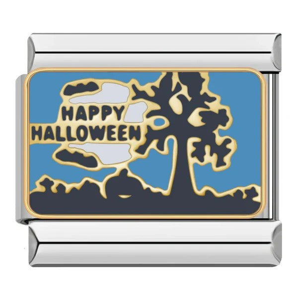 Charm Happy Halloween et Sorcière sur Bleu | Lymette