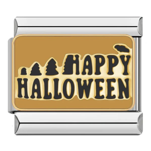 Charm Happy Halloween Noir sur Jaune | Lymette