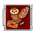 Charm Hibou et Lettre Rouge — Argenté | Lymette