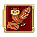 Charm Hibou et Lettre Rouge — Doré | Lymette