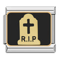 Charm Pierre Tombale Dorée RIP | Lymette