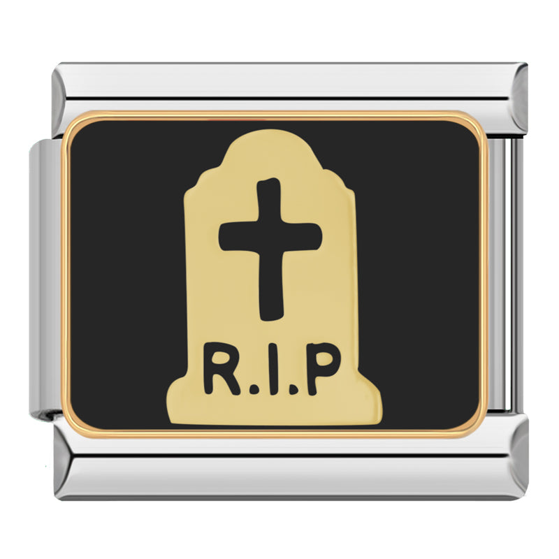 Charm Pierre Tombale Dorée RIP | Lymette
