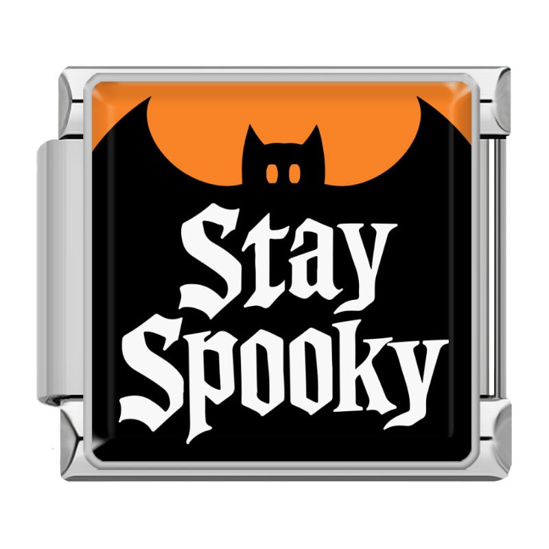 Charm Stay Spooky et Chauve-Souris — Argenté | Lymette