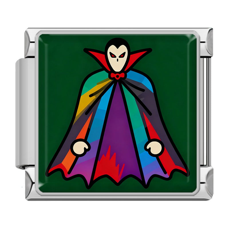 Charm Vampire à Cape Violette — Argenté | Lymette