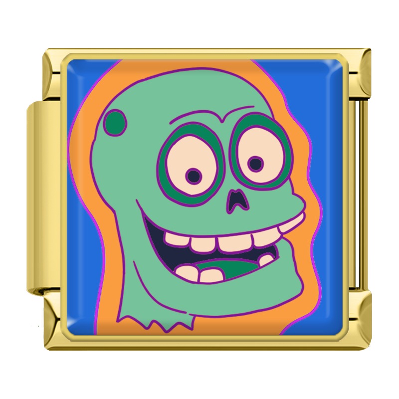 Charm Zombie Vert Cartoon — Doré | Lymette