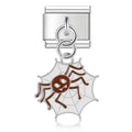 Pendentif Araignée Brune et Toile Blanche | Lymette
