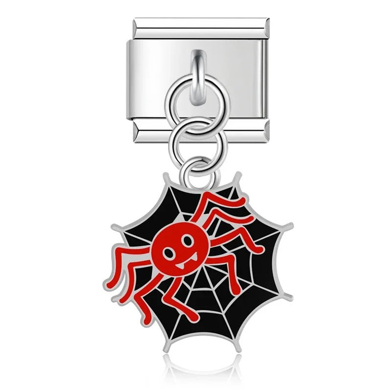 Pendentif Araignée Rouge et Toile Noire | Lymette