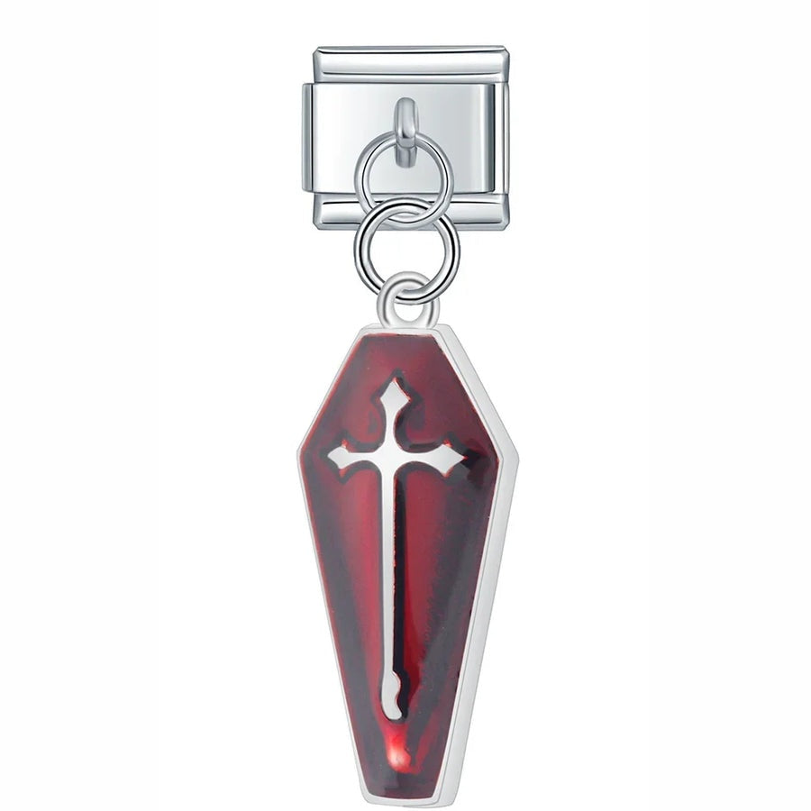 Pendentif Cercueil Rouge et Croix | Lymette