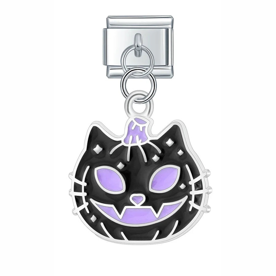 Pendentif Chat Noir aux Yeux Violets | Lymette