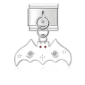 Pendentif Chauve-Souris Blanche aux Motifs Magiques | Lymette