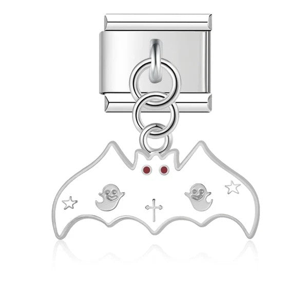 Pendentif Chauve-Souris Blanche aux Motifs Magiques | Lymette