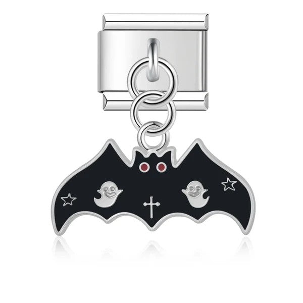 Pendentif Chauve-Souris Noire aux Motifs Magiques | Lymette